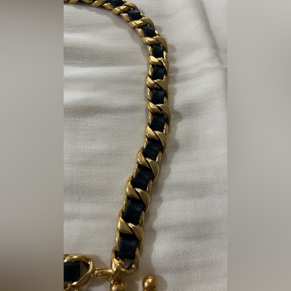 Chanel Vintage Ship Steering Wheel Braided Leather Gold Chain Belt - Picture 9 of 14